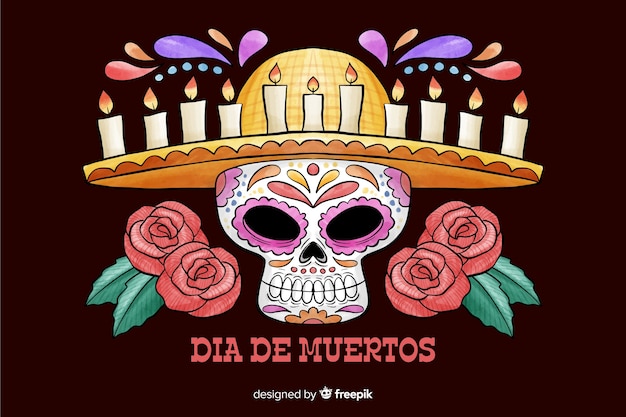 Fundo aquarela dia de muertos