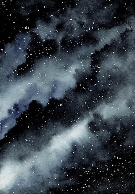 Vetor grátis fundo aquarela do céu da noite estrelada