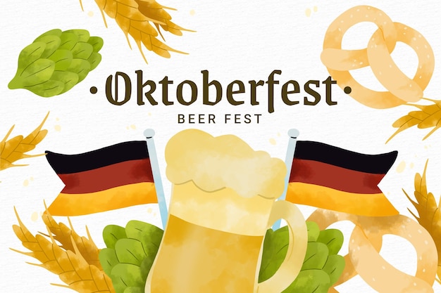 Vetor grátis fundo aquarela oktoberfest