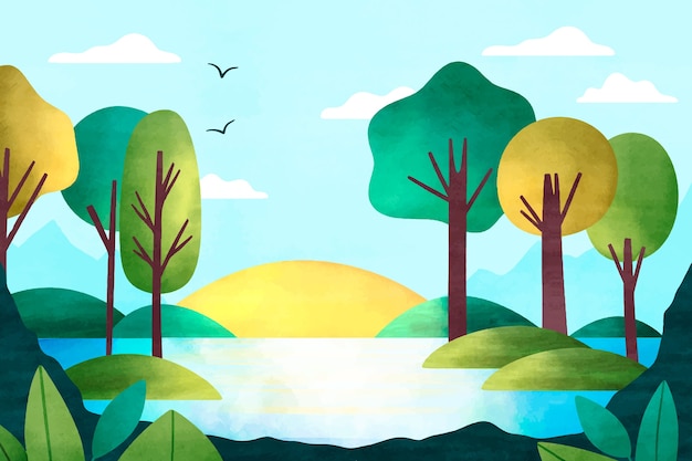 Fundo aquarela para celebração do dia mundial do meio ambiente