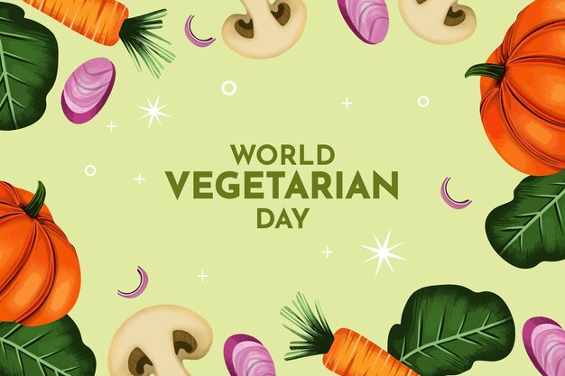 Fundo aquarela para o dia mundial do vegetariano