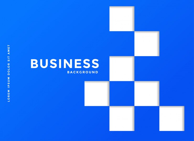 Vetor grátis fundo azul business com quadrados brancos