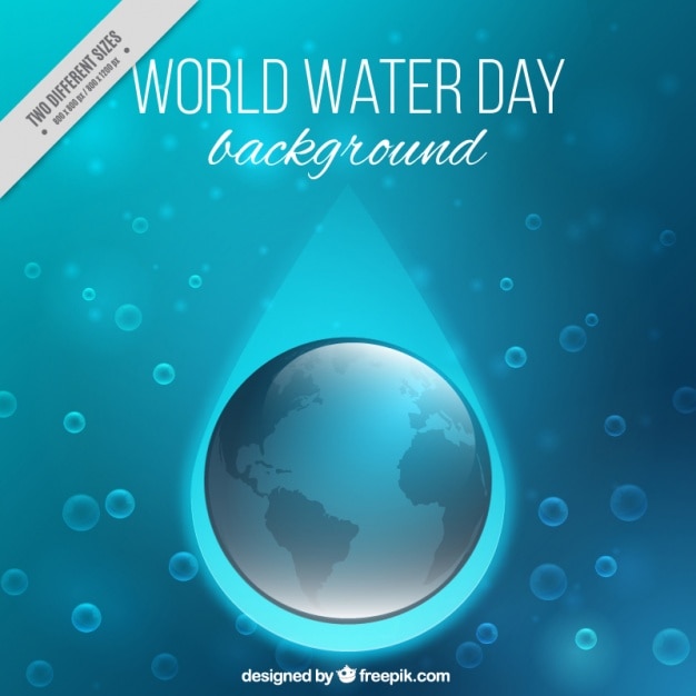 Vetor grátis fundo azul com bolhas de dia mundial da água