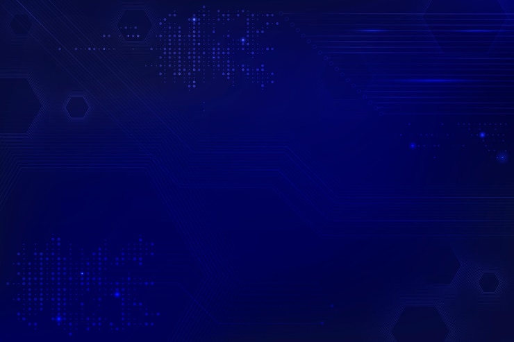 Vetor grátis fundo azul de tecnologia de dados com placa de circuito