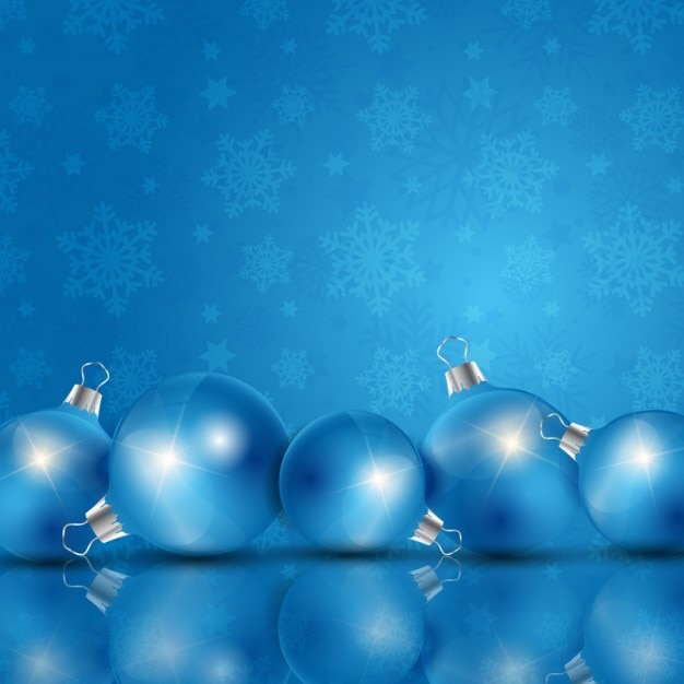 Vetor grátis fundo azul do natal com bolas