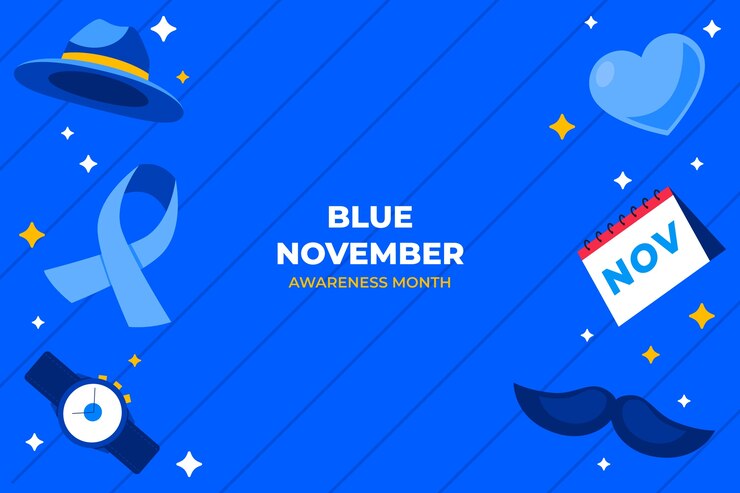 Vetor grátis fundo azul liso de novembro