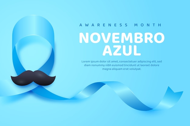 Vetor grátis fundo azul realista de novembro em espanhol