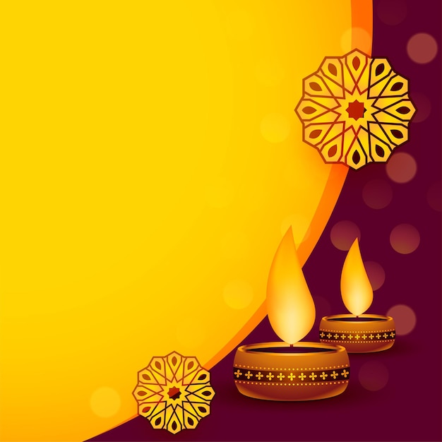 Fundo bonito e feliz de diwali com decoração em estilo indiano.