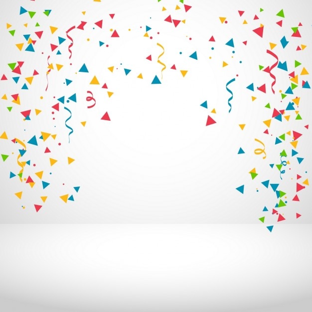fundo branco com confetti colorido