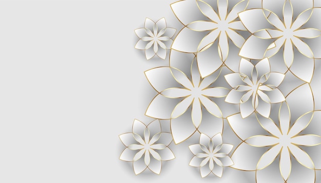 Fundo branco com decoração de flores