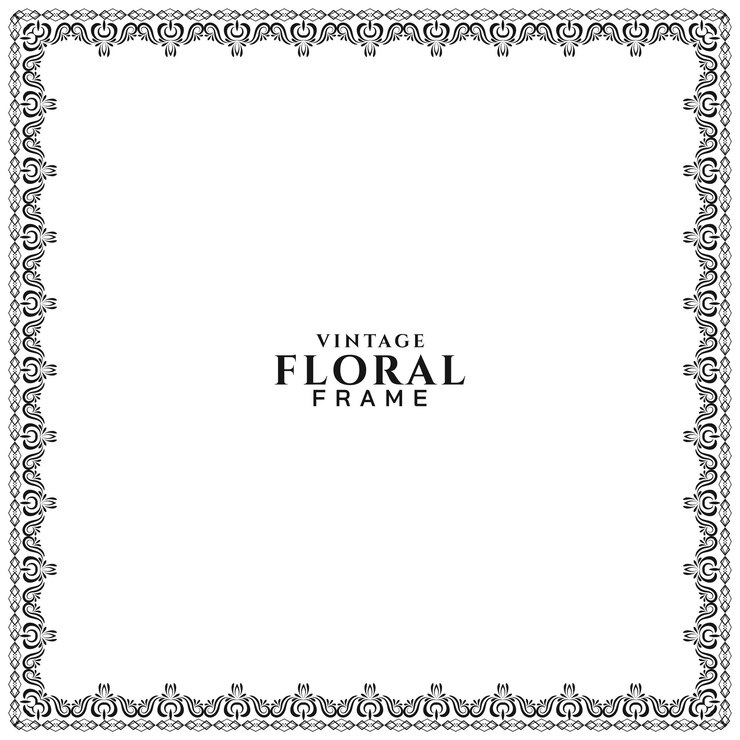 Vetor grátis fundo branco de moldura floral vintage abstrata