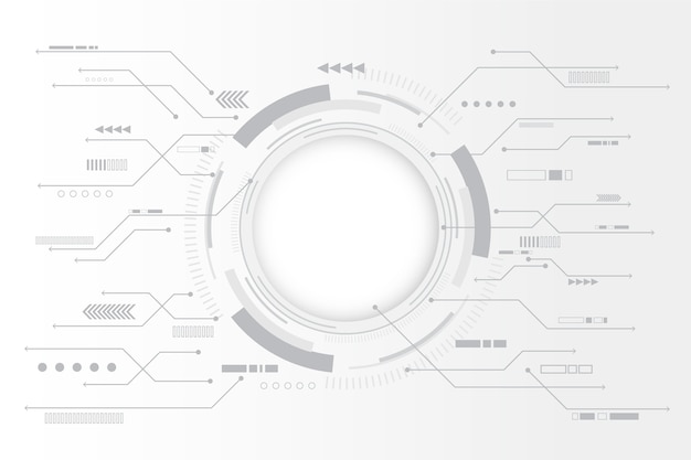Fundo branco tecnologia com gráfico circular