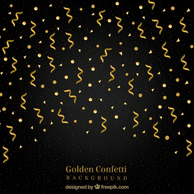 Vetor grátis fundo brilhante de confetes dourado