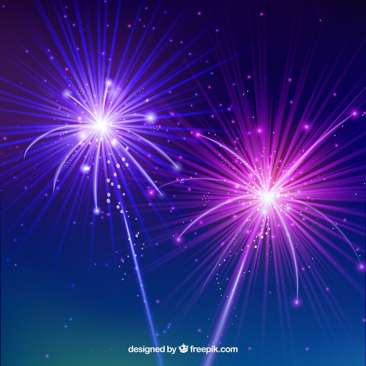 Vetor grátis fundo brilhante de fogos de artifício