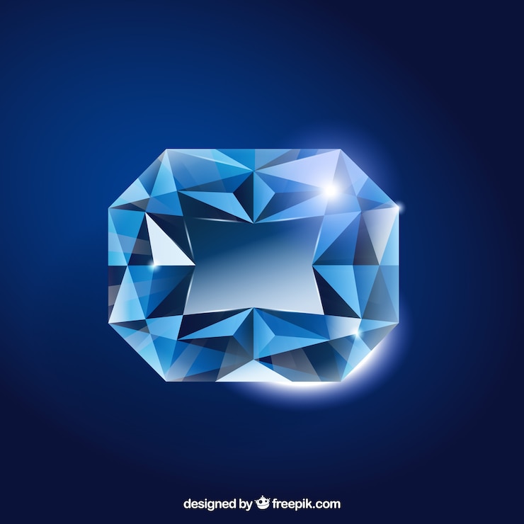 Vetor grátis fundo brilhante pedra preciosa azul