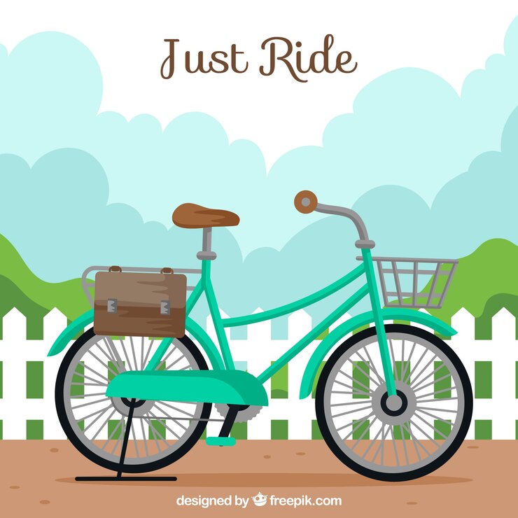 Vetor grátis fundo colorido com bicicleta retro