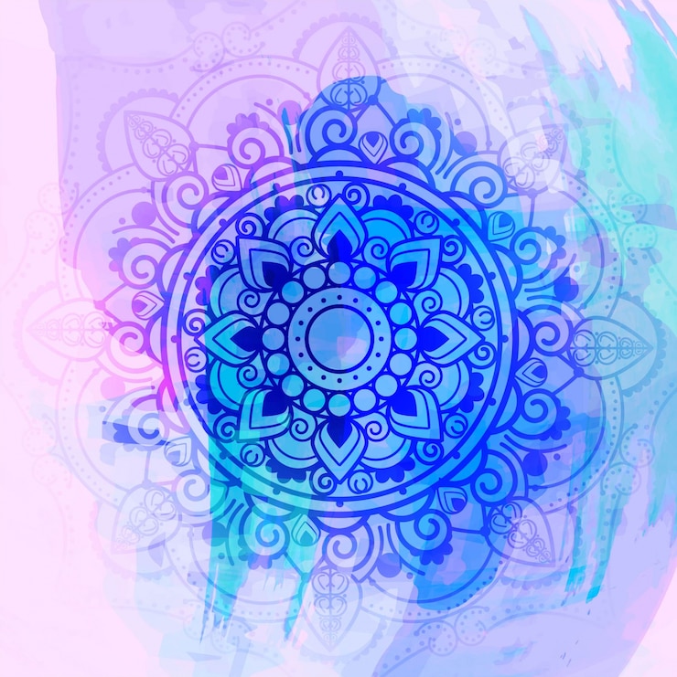 Vetor grátis fundo colorido da mandala da aguarela