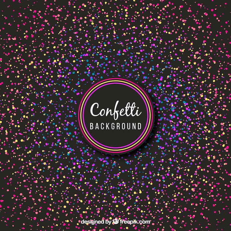 Vetor grátis fundo colorido de confetes em estilo plano