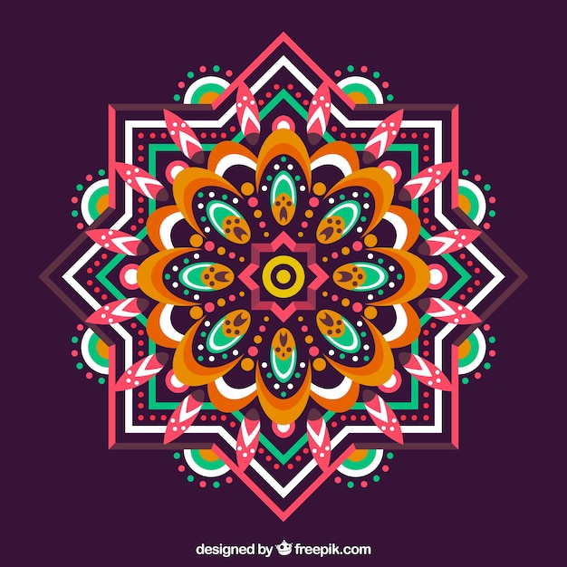 Vetor grátis fundo colorido mandala