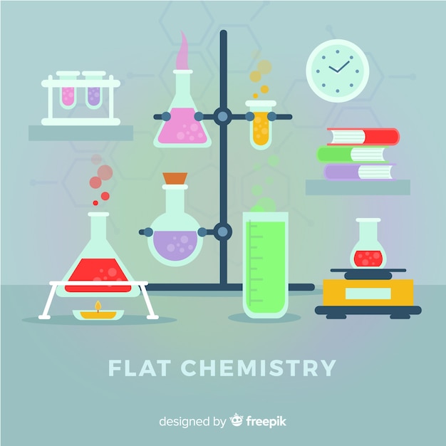 Fundo colorido plano de química