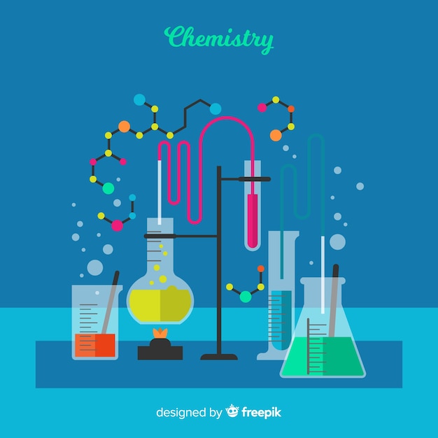 Fundo colorido plano de química