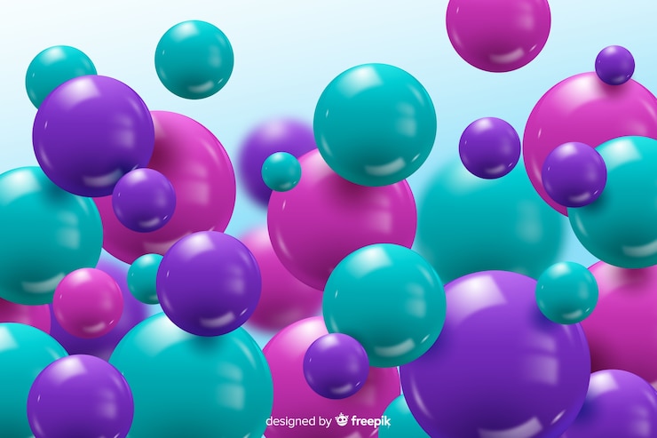 Vetor grátis fundo colorido realista fluindo bolas brilhantes