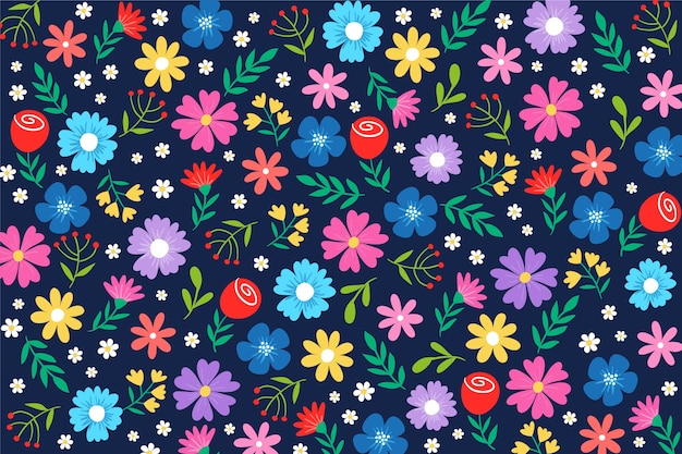 Fundo colorido servindo de impressão floral