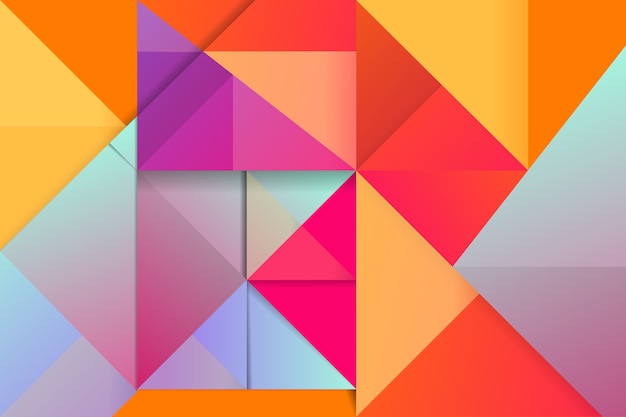 Vetor grátis fundo colorido triângulo com cores vivas