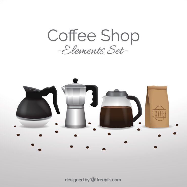 Vetor grátis fundo com acessórios de café