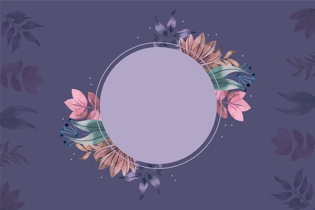 Fundo com distintivo vazio e flores de inverno