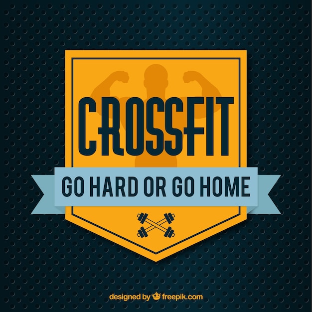 Vetor grátis fundo com emblema do crossfit