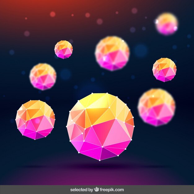 Vetor grátis fundo com esferas coloridas baixos poli