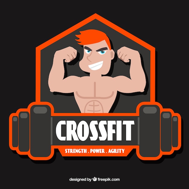 Vetor grátis fundo com etiqueta do crossfit