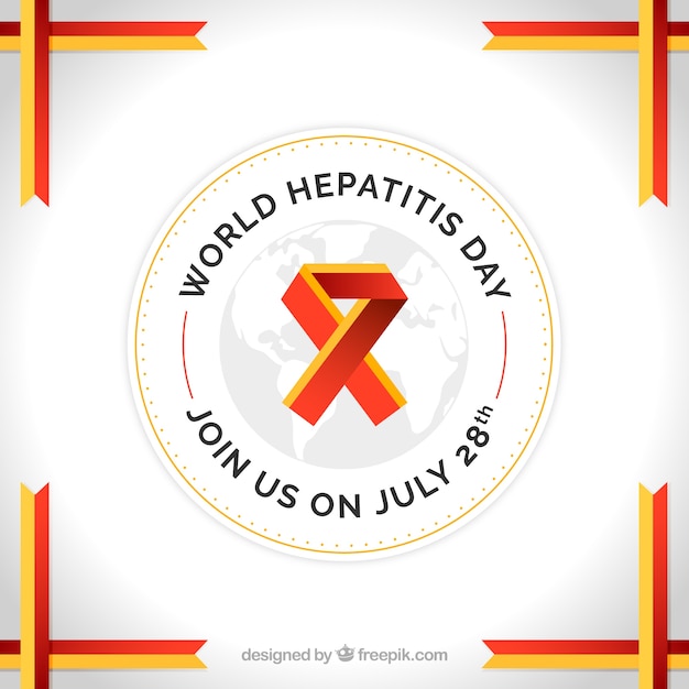 Fundo com fita do dia mundial da hepatite
