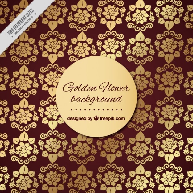 Vetor grátis fundo com ornamento floral dourado