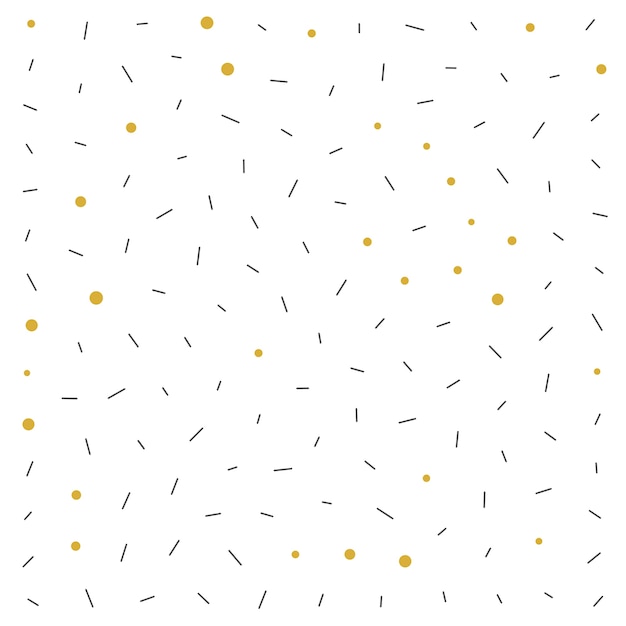 Vetor grátis fundo com padrão de pontos pretos e dourados no estilo memphis