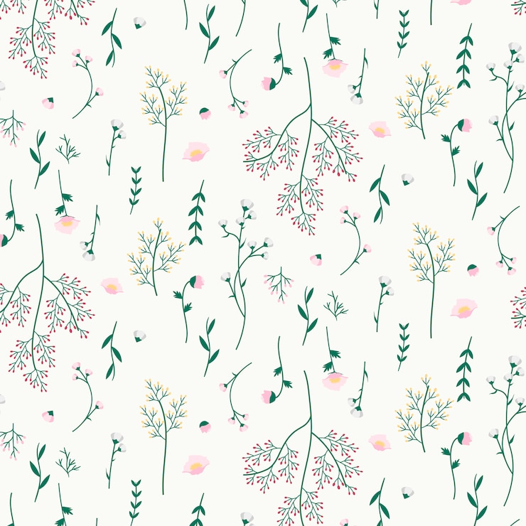 Vetor grátis fundo com padrões florais