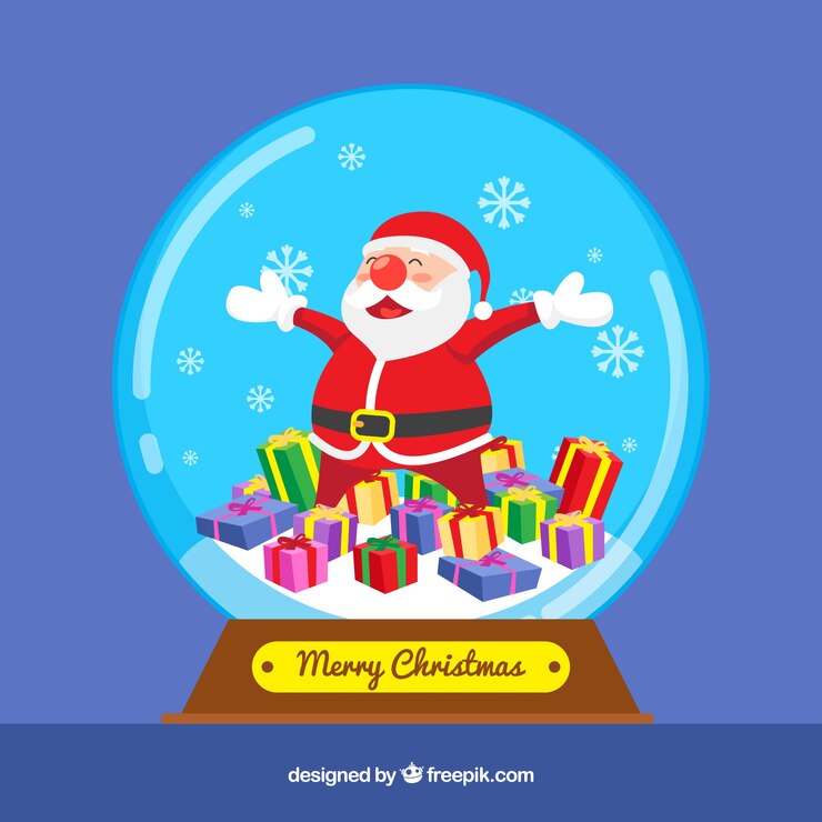 Vetor grátis fundo com snowglobe de natal