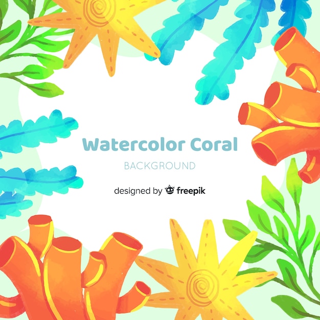 Fundo coral aquarela