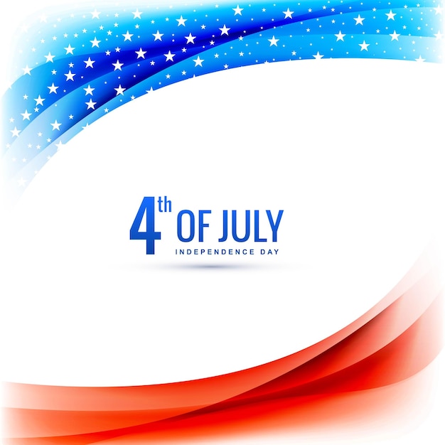 Fundo criativo da onda do estilo da bandeira americana de 4 de julho