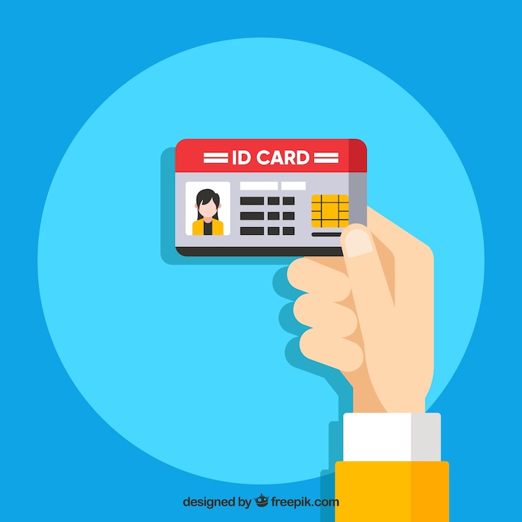 Vetor grátis fundo da mão segurando o cartão de identificação