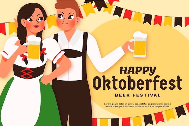 Vetor grátis fundo da oktoberfest dos desenhos animados