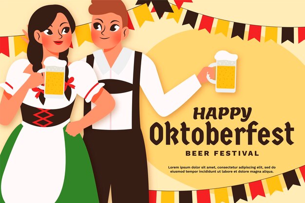 Fundo da oktoberfest dos desenhos animados