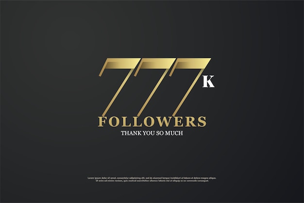 Fundo de 777k seguidores com design de número plano