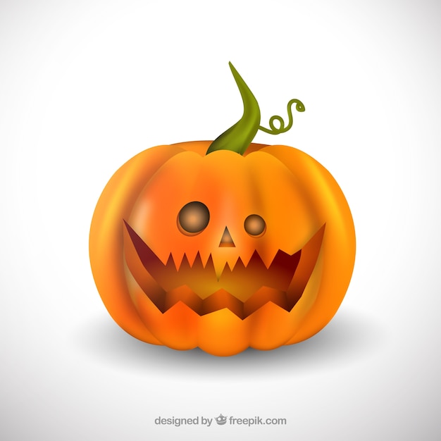 Bonito desenho animado 3d abóbora de halloween com cara assustadora  ilustração vetorial de conceito de halloween
