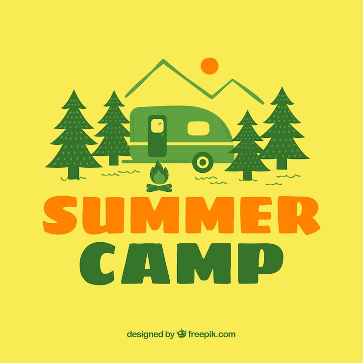Vetor grátis fundo de acampamento de verão amarelo