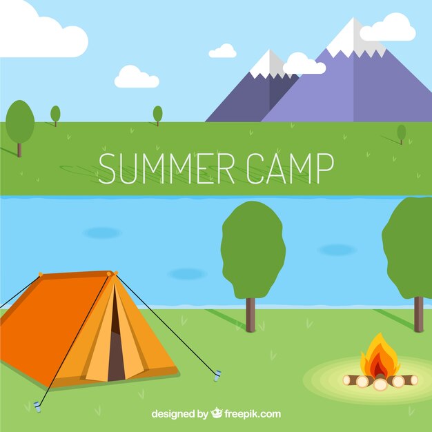 Fundo de acampamento de verão