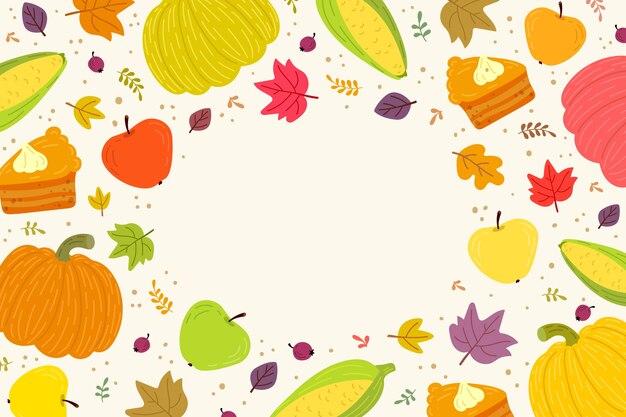 Fundo de Ação de Graças desenhado à mão