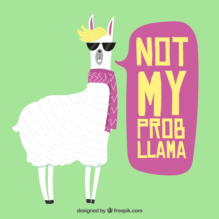 Vetor grátis fundo de alpaca bonito com citação