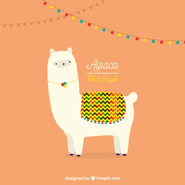 Vetor grátis fundo de alpaca bonito